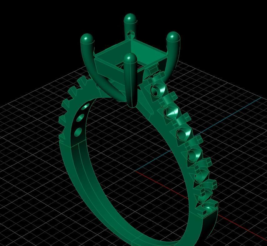 Proposal ring with princess  3D print model_7