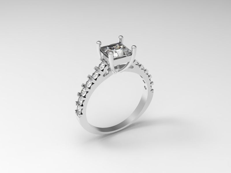 Proposal ring with princess  3D print model_6