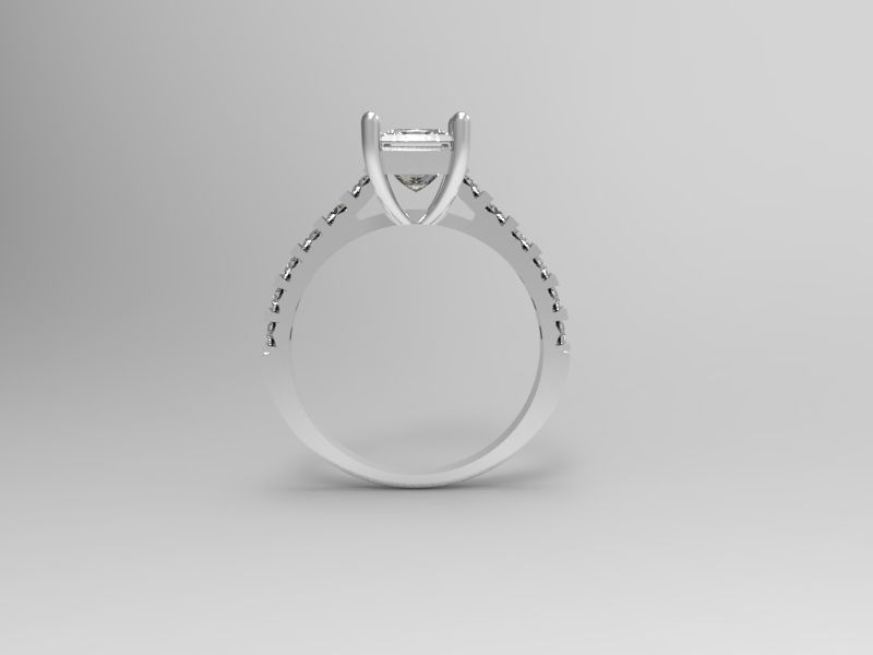 Proposal ring with princess  3D print model_1
