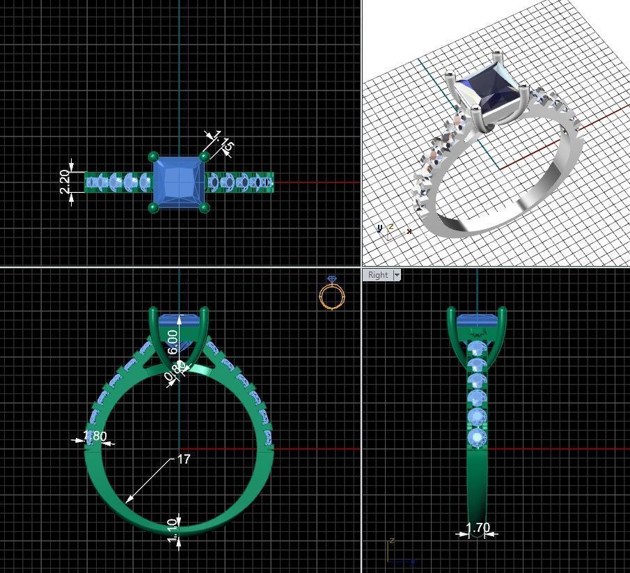 Proposal ring with princess  3D print model_10