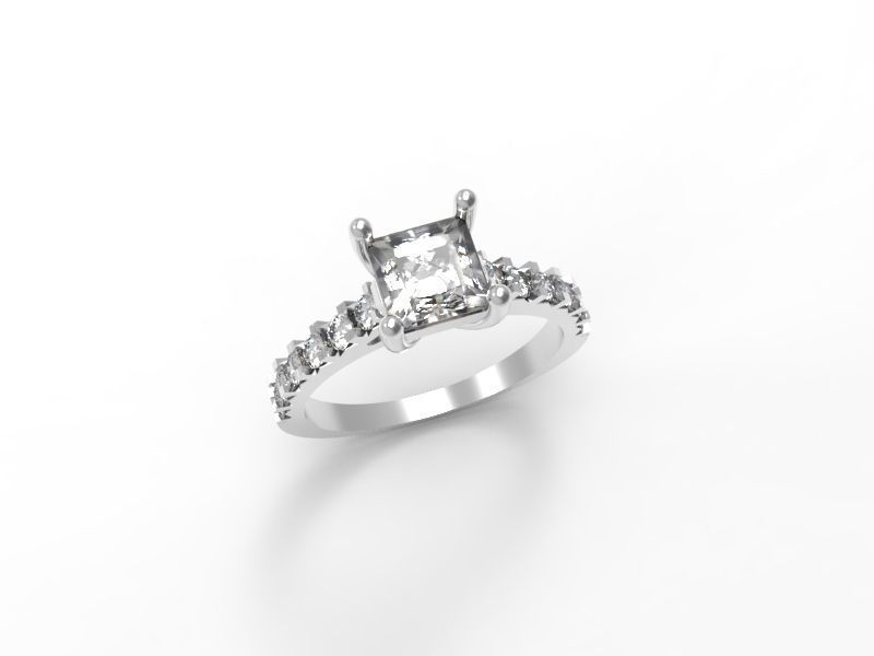 Proposal ring with princess  3D print model_2