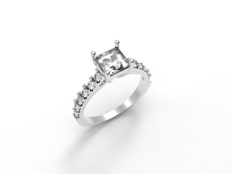 Proposal ring with princess  3D print model_4