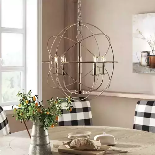 Padilla Light Candle Style Globe Chandelier - 2 Colour