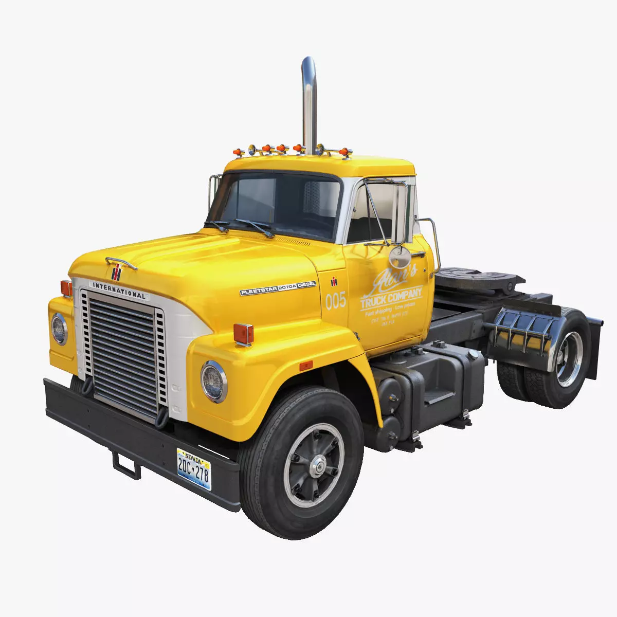 International Fleetstar daycab semitruck Low-poly 3D model