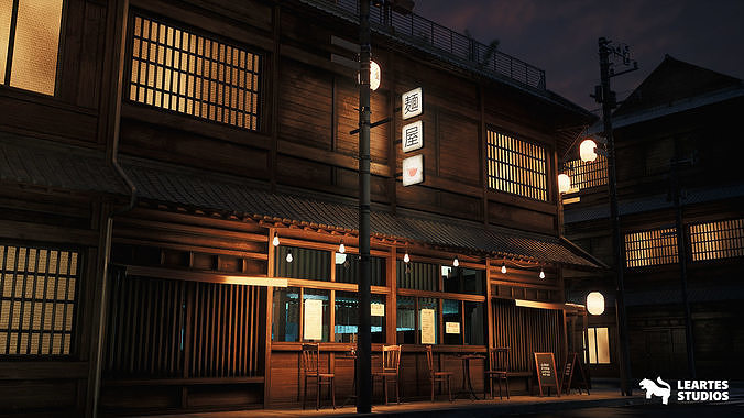Ramen Restaurant Environment Low-poly 3D model 5
