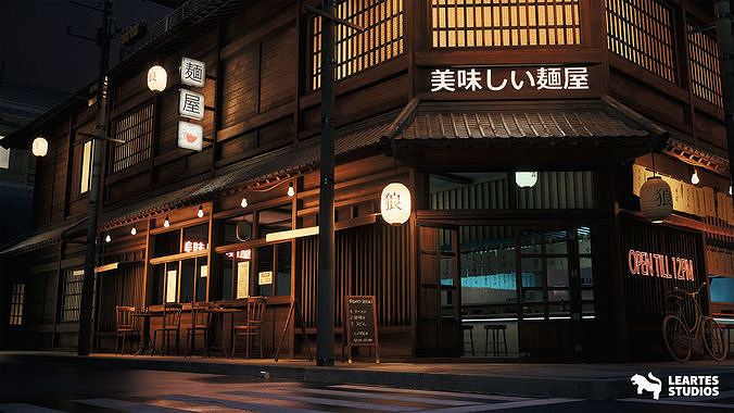 Ramen Restaurant Environment Low-poly 3D model 4