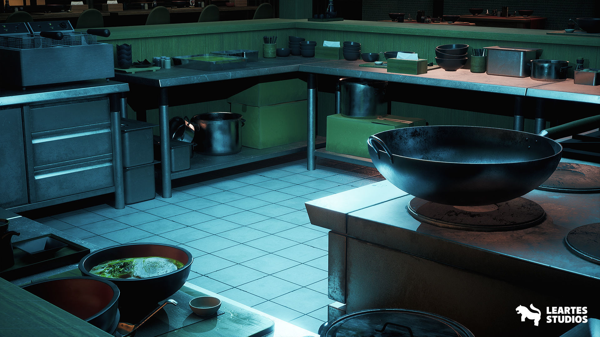 Ramen Restaurant Environment Low-poly 3D model_10