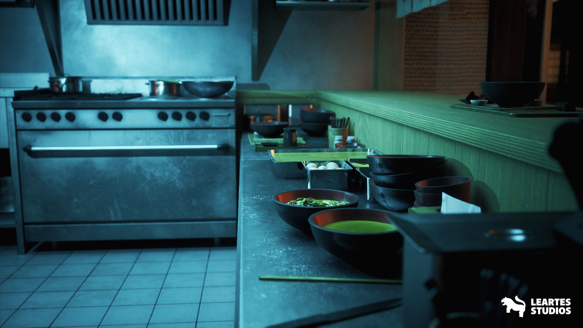 Ramen Restaurant Environment Low-poly 3D model_9