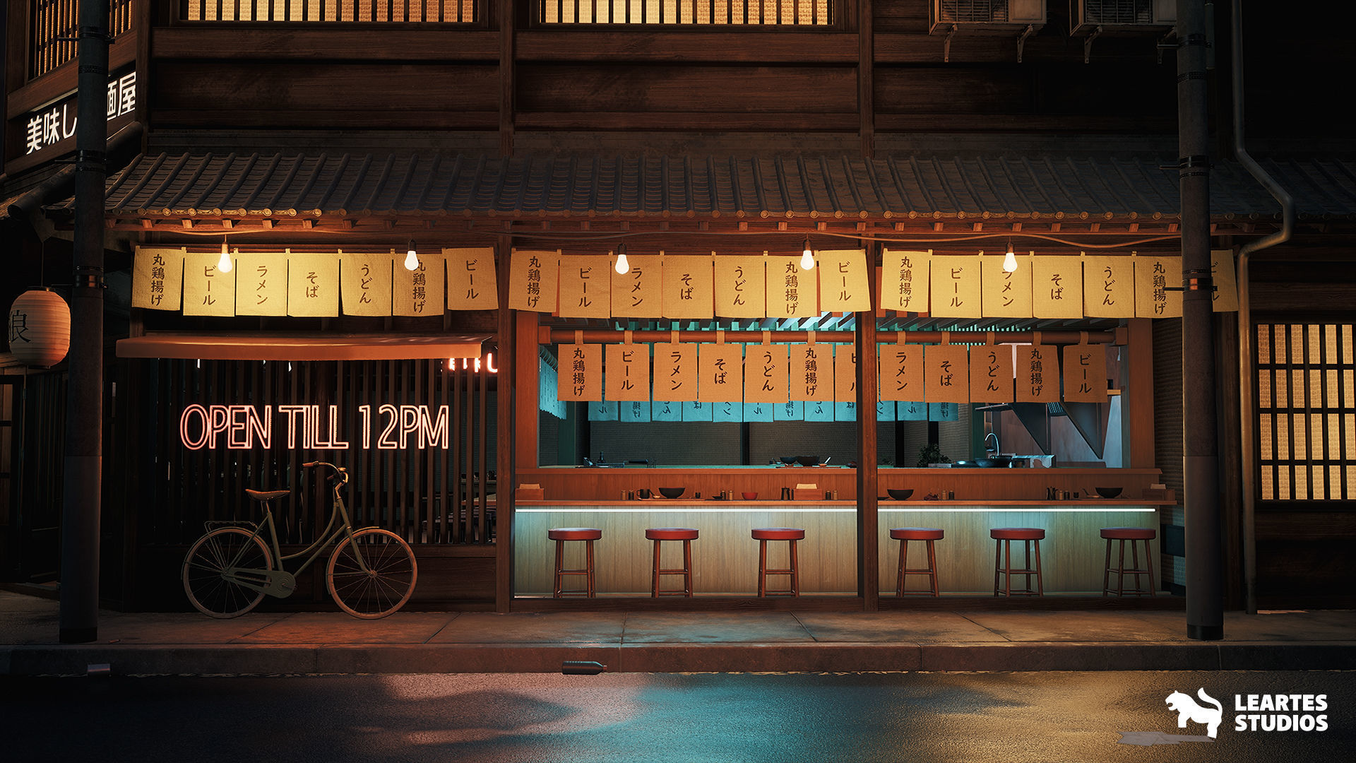 Ramen Restaurant Environment Low-poly 3D model_17