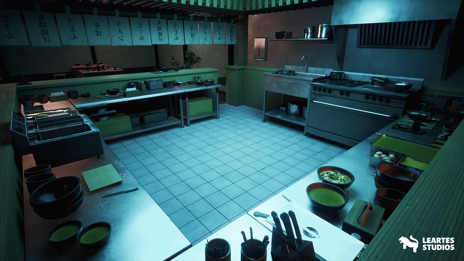 Ramen Restaurant Environment Low-poly 3D model_11