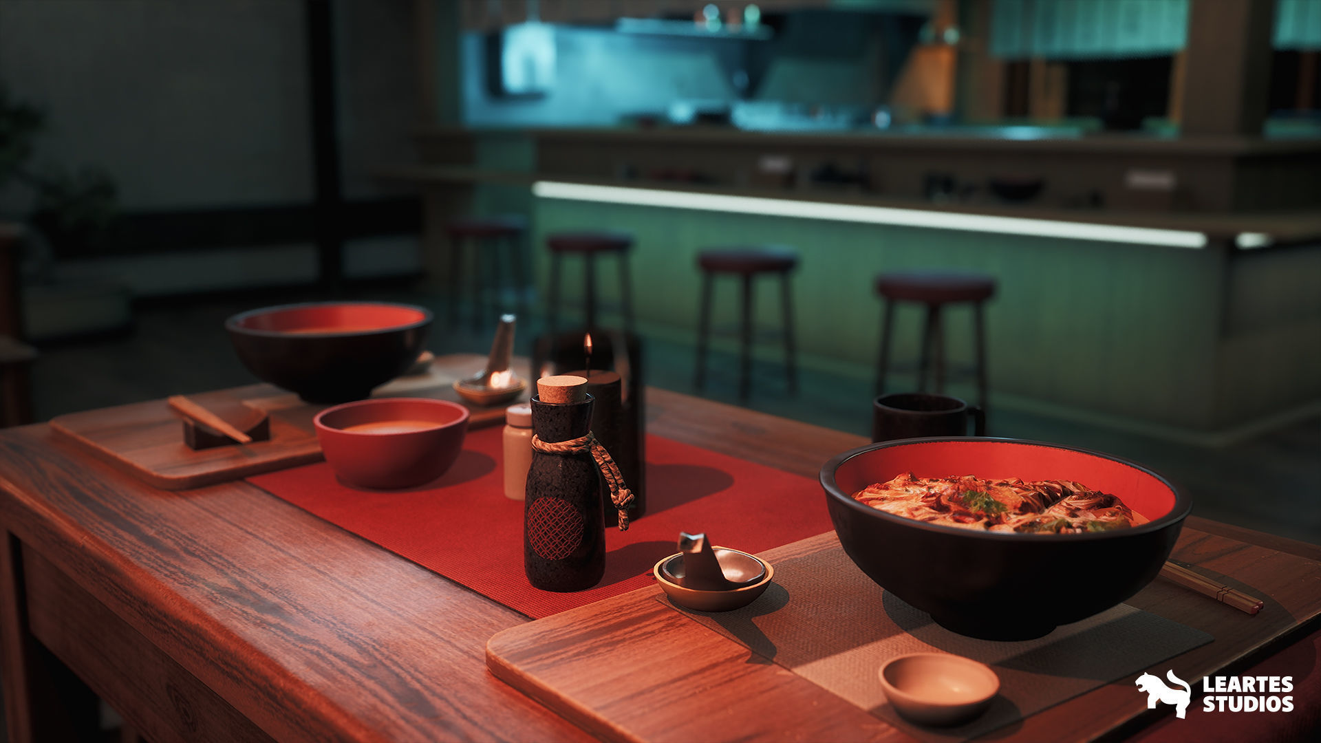 Ramen Restaurant Environment Low-poly 3D model_13