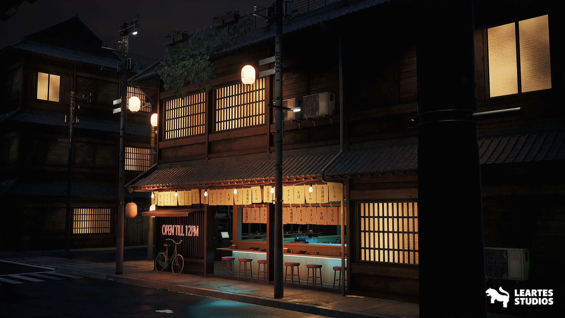 Ramen Restaurant Environment Low-poly 3D model_7