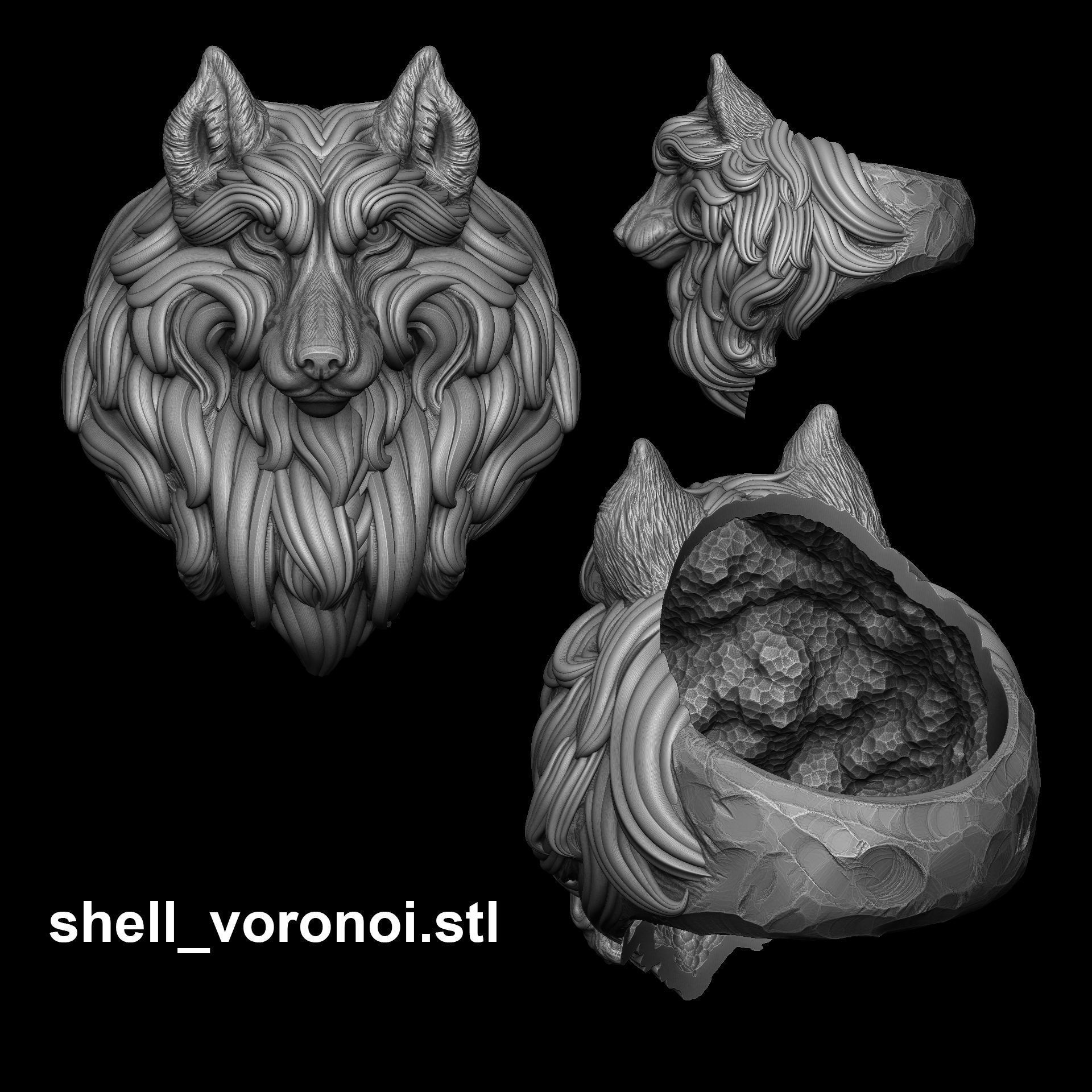 Fenrir Wolf Ring - STL 3D model for 3d printing 3D print model_9