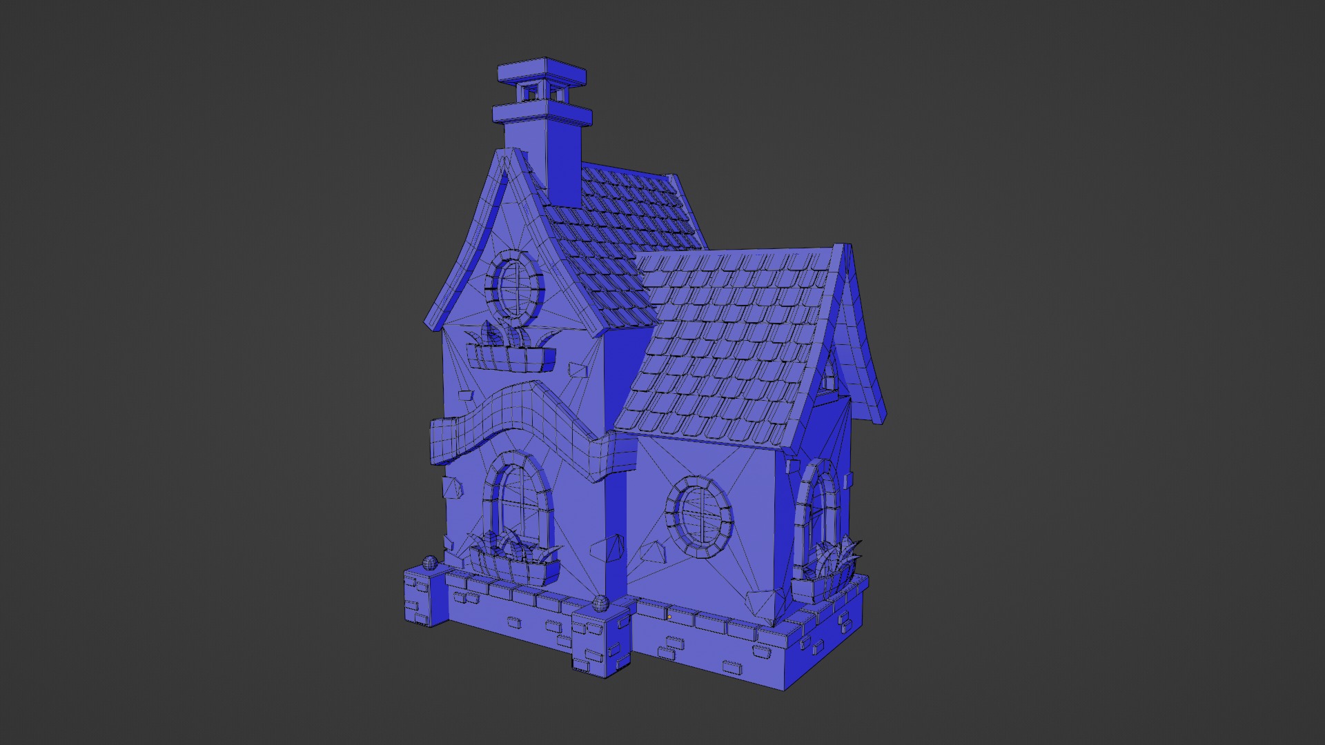 Cartoon House 10 Low-poly 3D model_6