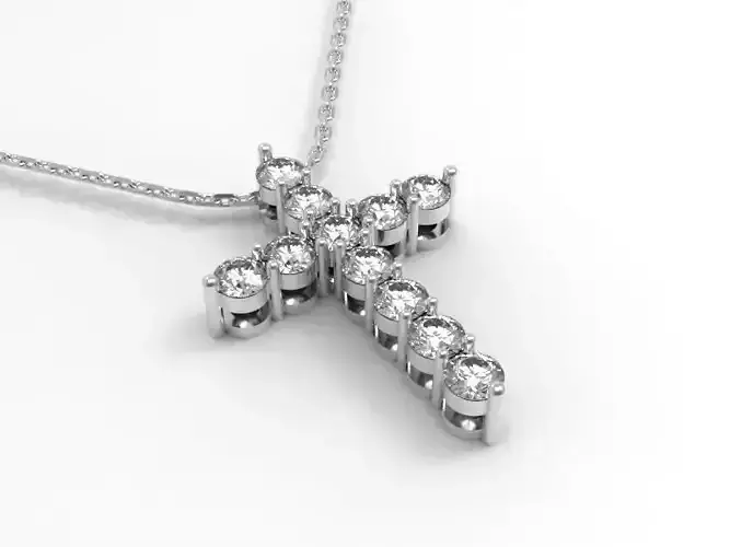 Cross with diamonds 4mm