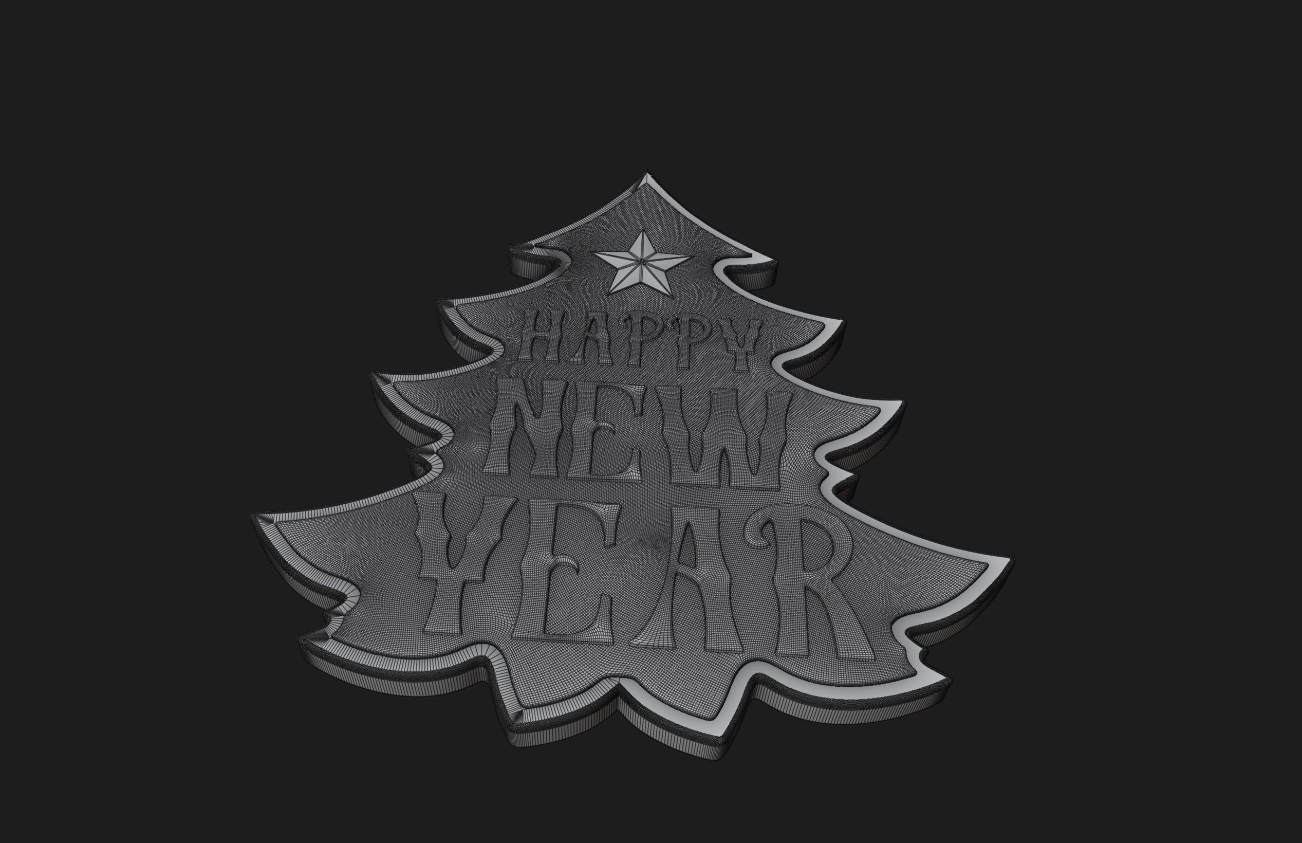 Happy New Year Ornament  3D print model_7