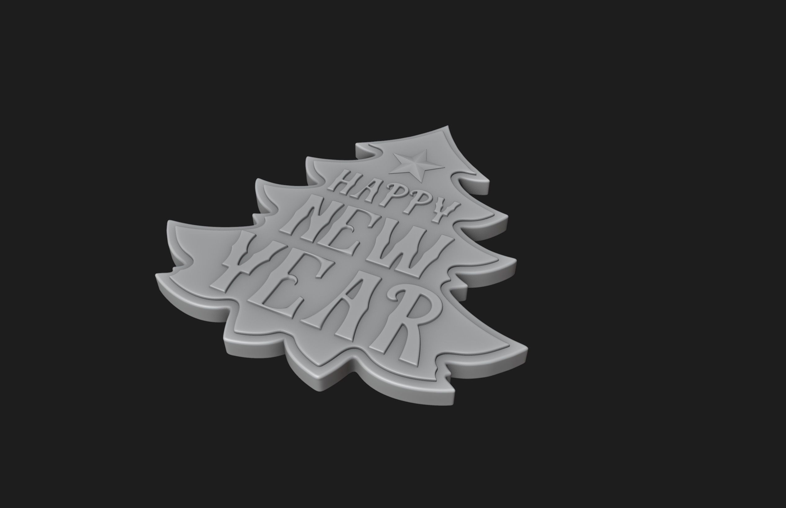 Happy New Year Ornament  3D print model_2