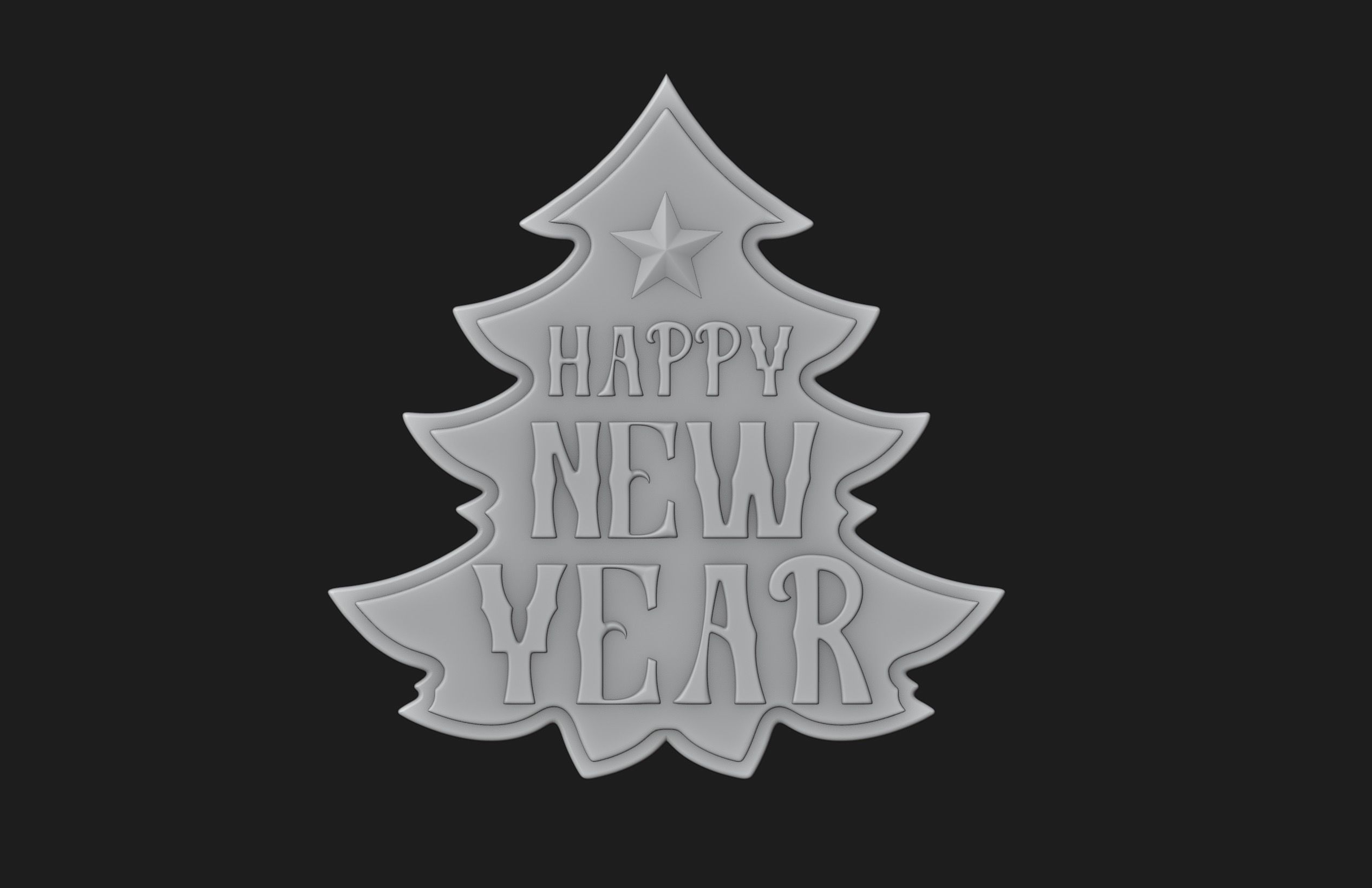 Happy New Year Ornament  3D print model_3