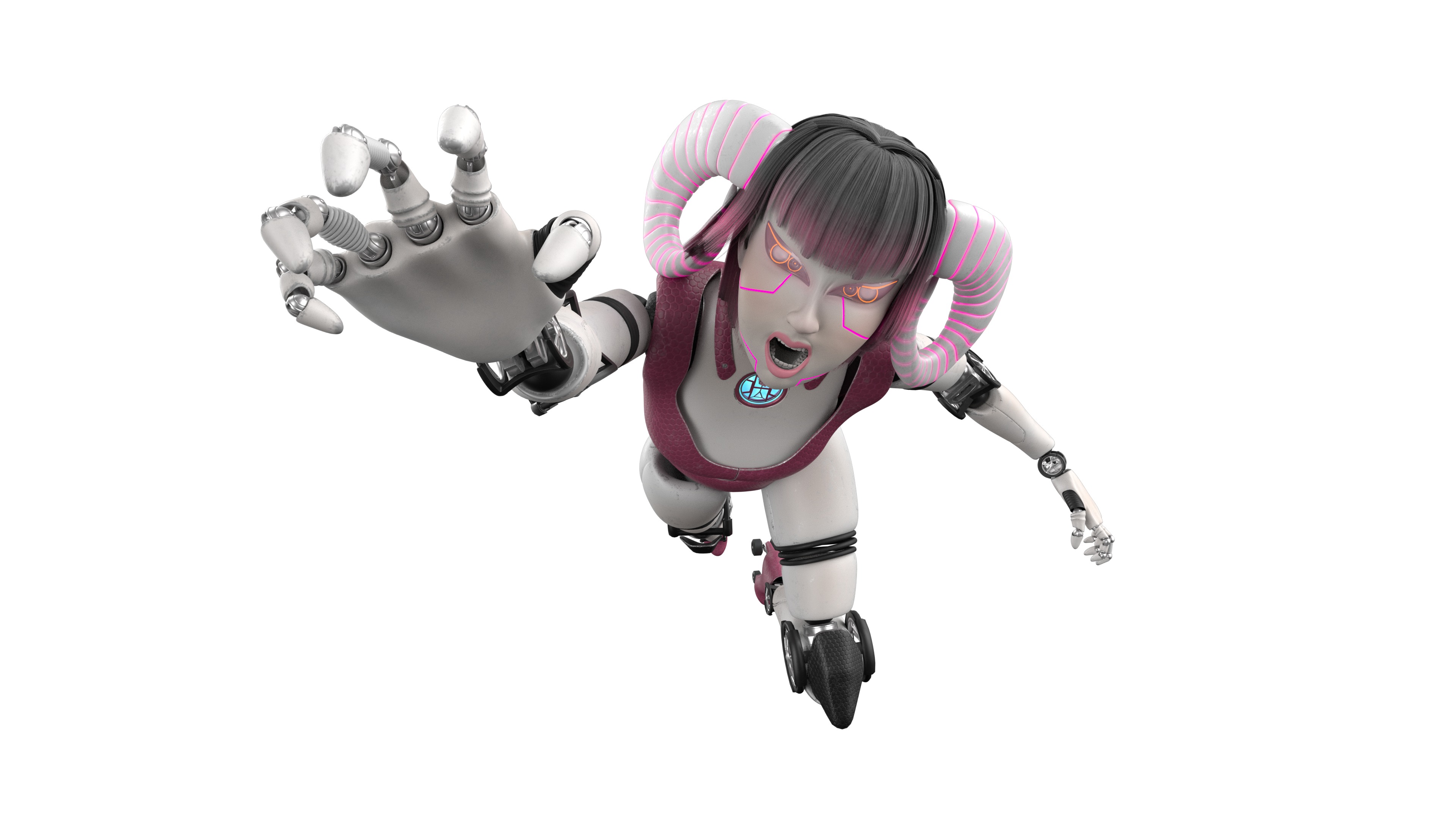 Robotic Character Hellen-Humanoid BLENDER RIGGED Low-poly 3D model_8