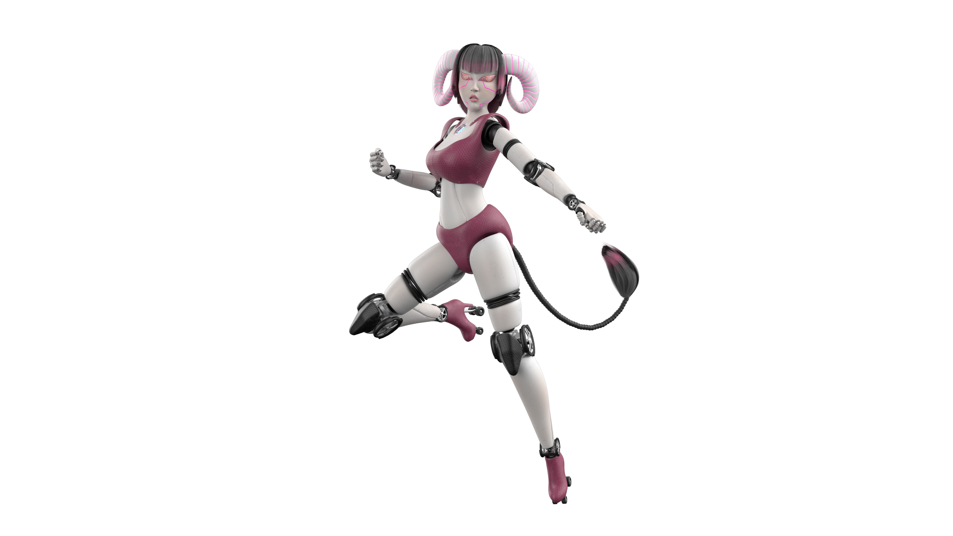 Robotic Character Hellen-Humanoid BLENDER RIGGED Low-poly 3D model_2