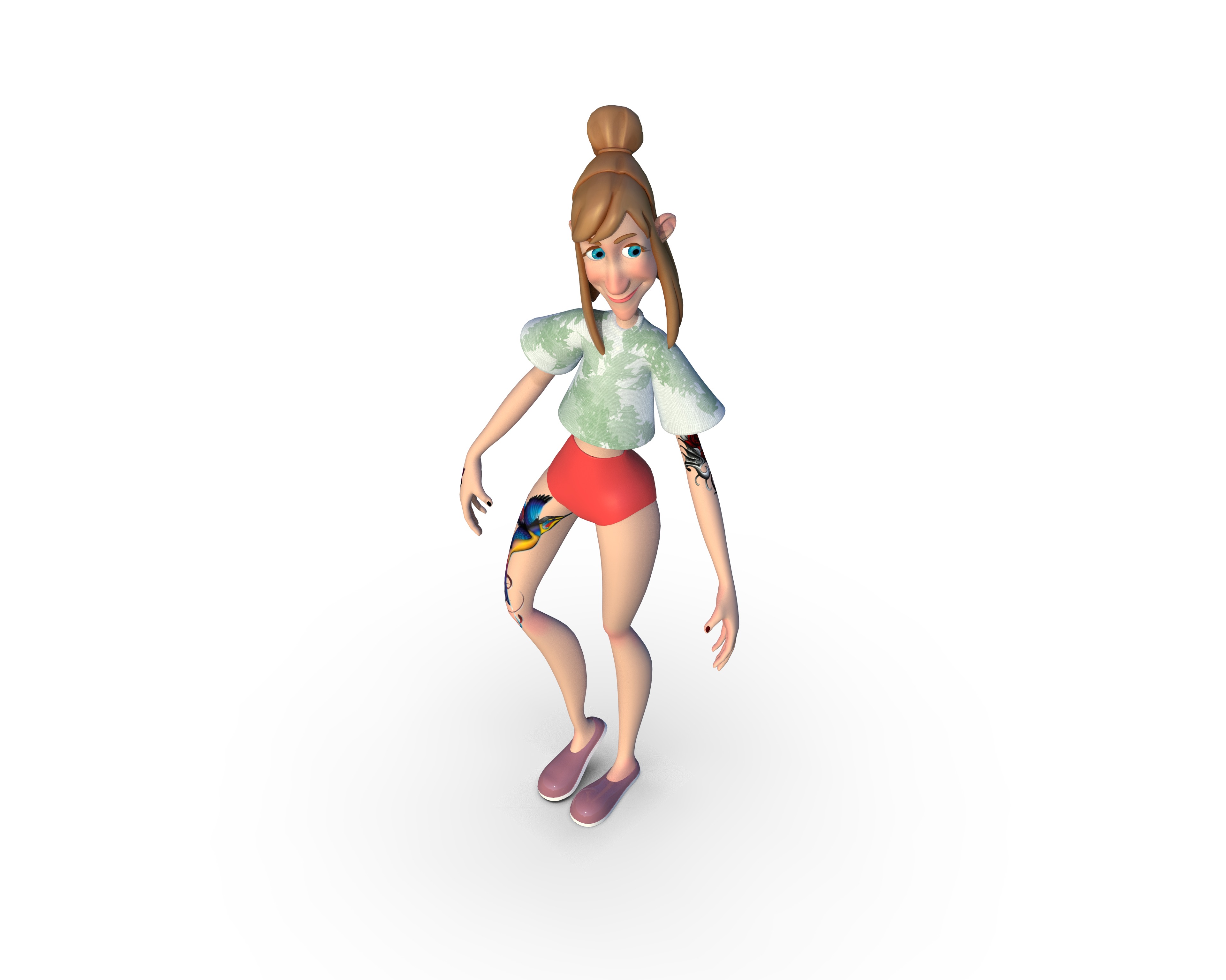 Julia Cartoon Character 3D model_4