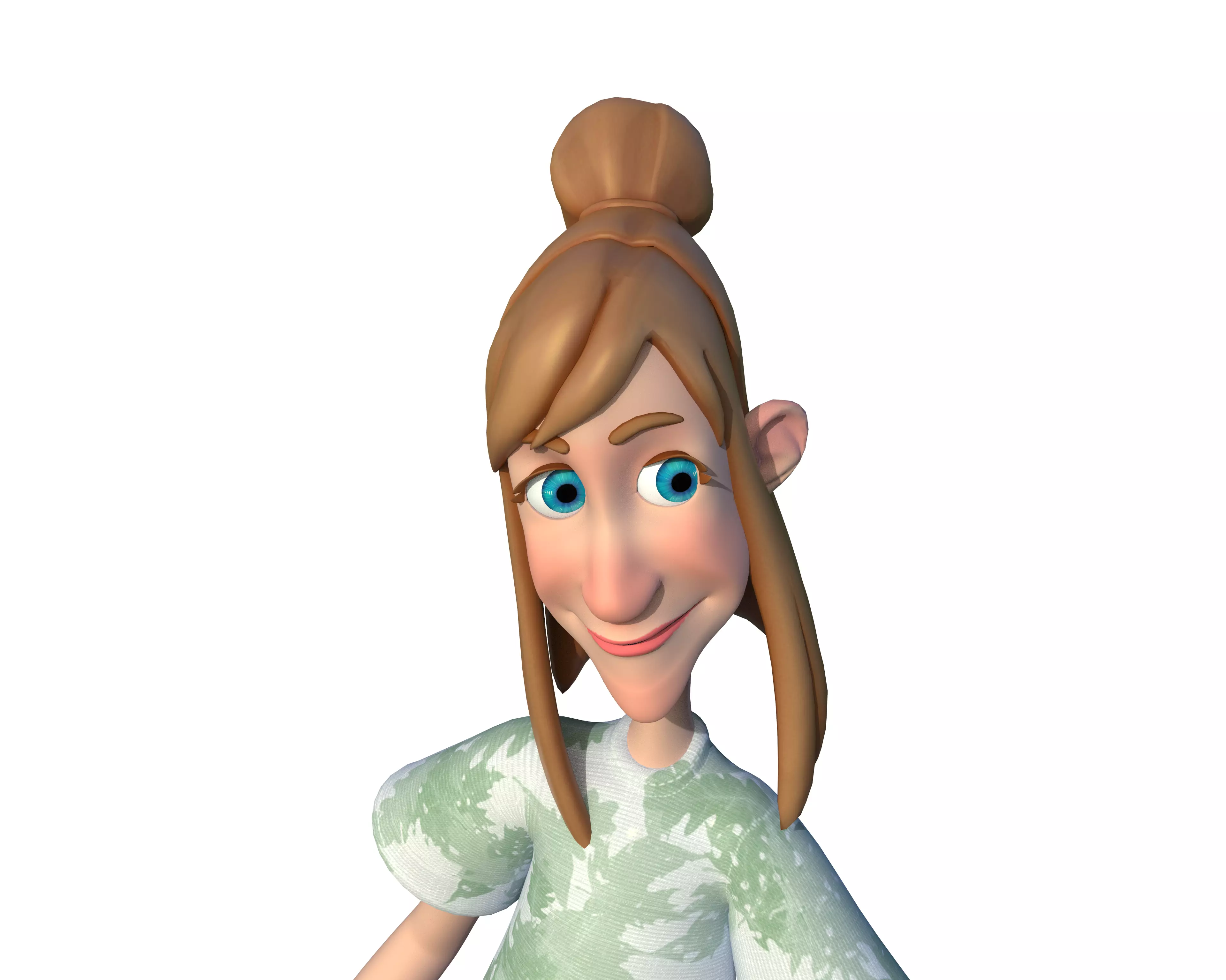 Julia Cartoon Character 3D model_0