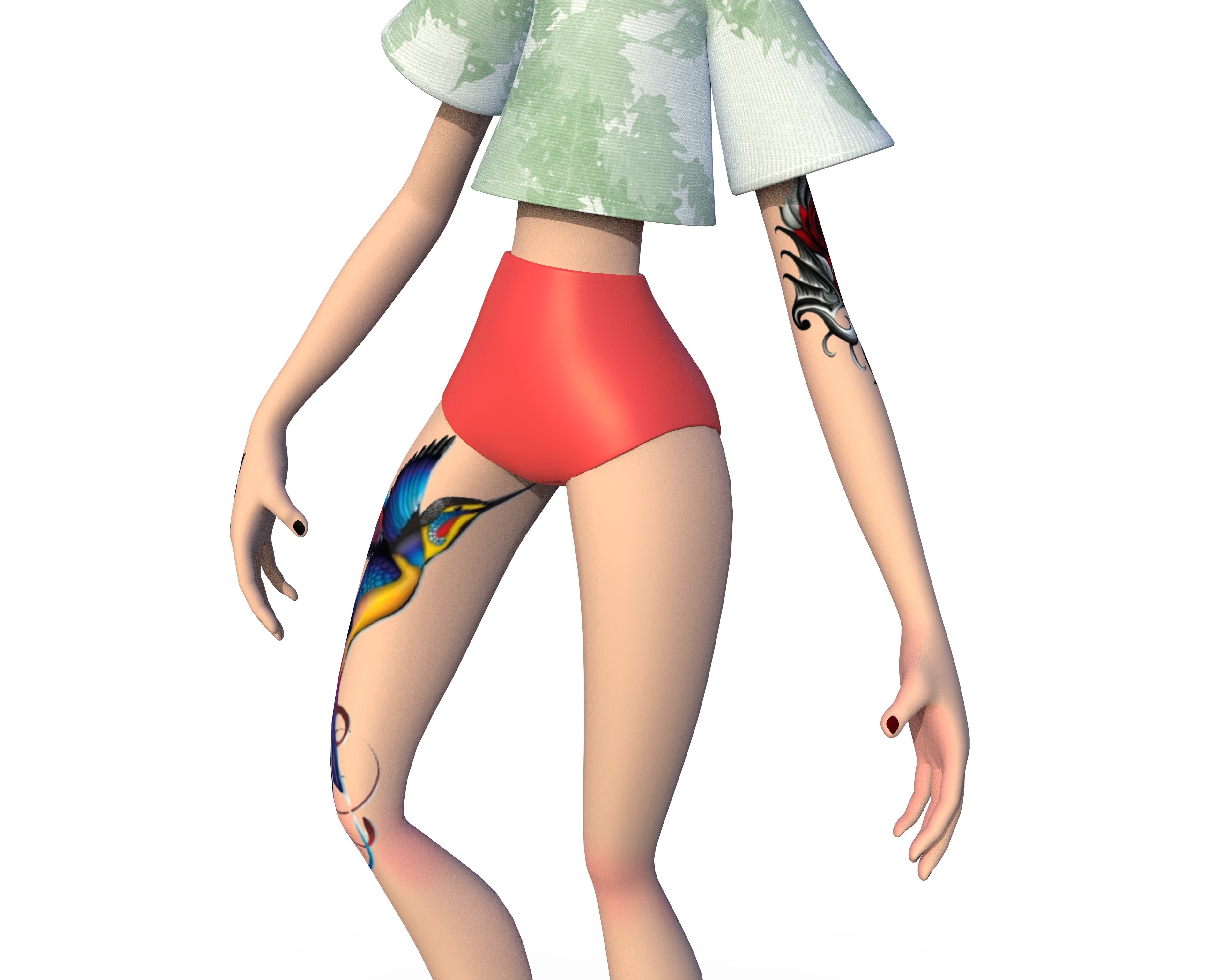 Julia Cartoon Character 3D model_5