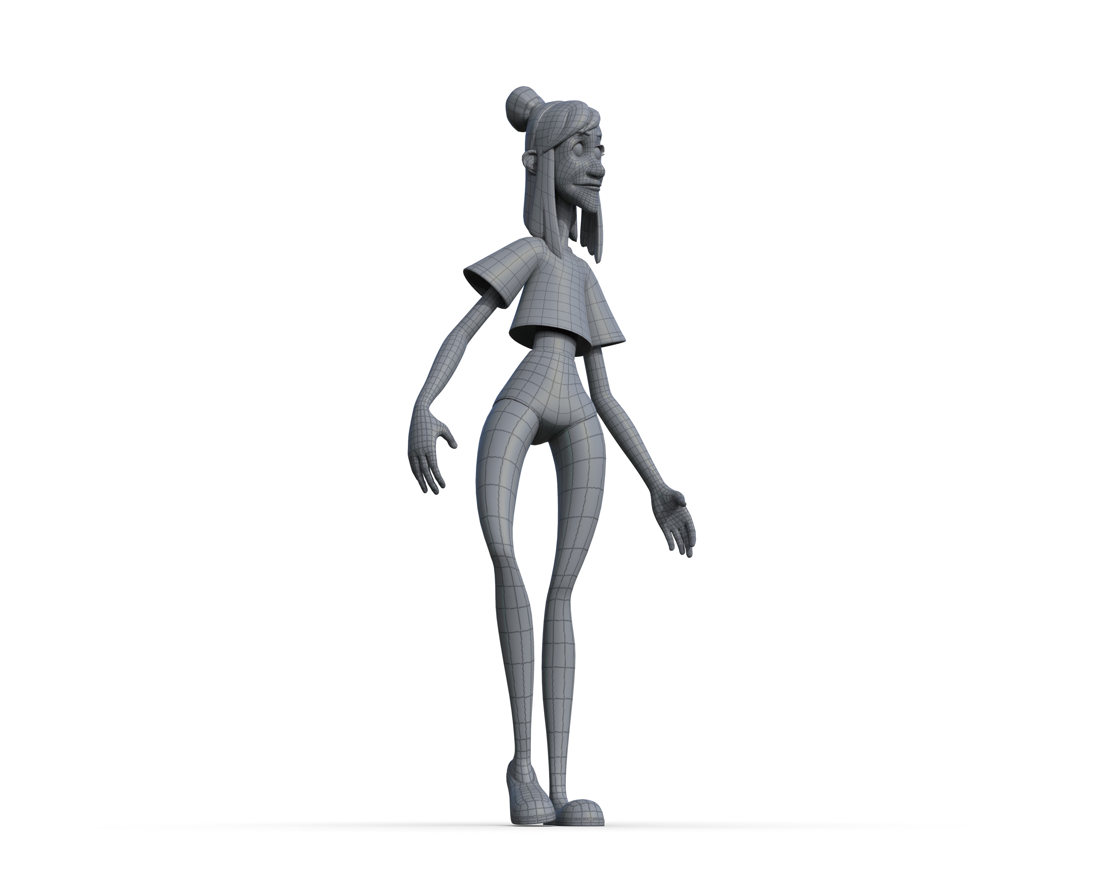 Julia Cartoon Character 3D model_7