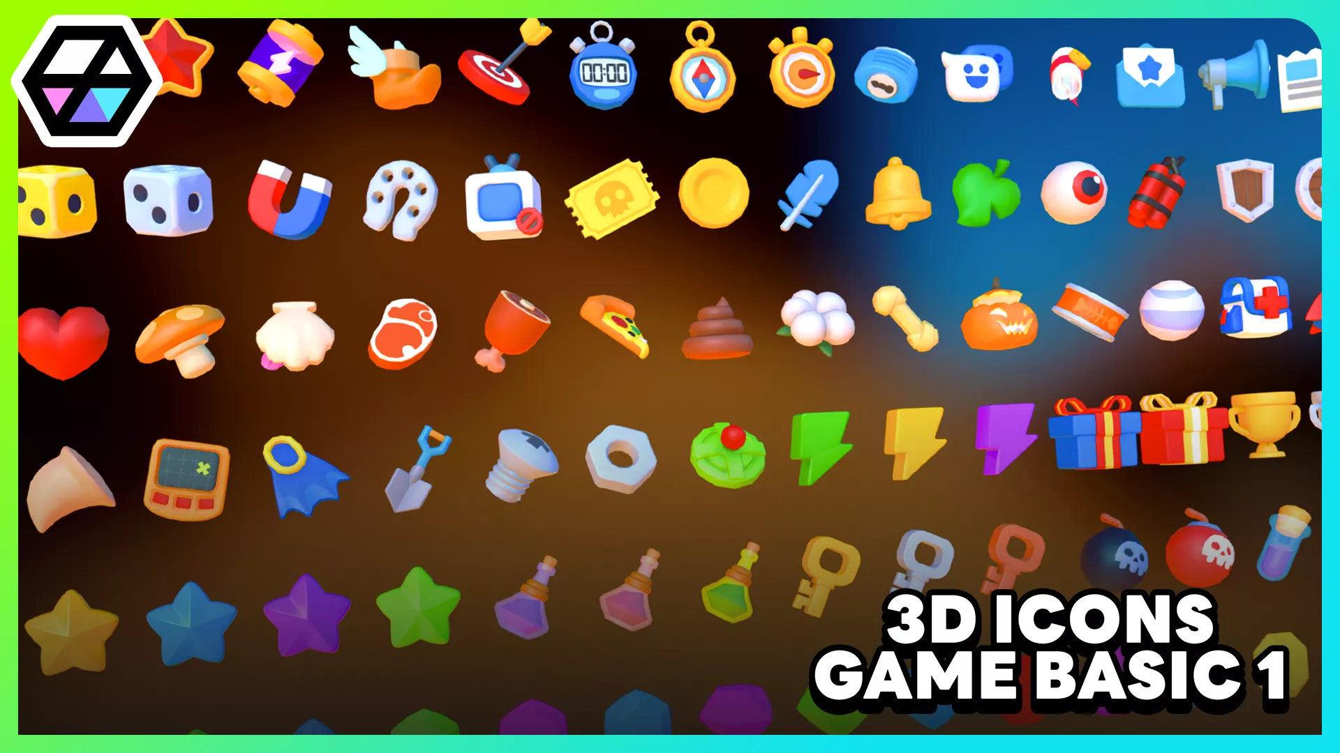 3D Icons - Game Basic 1 Texture