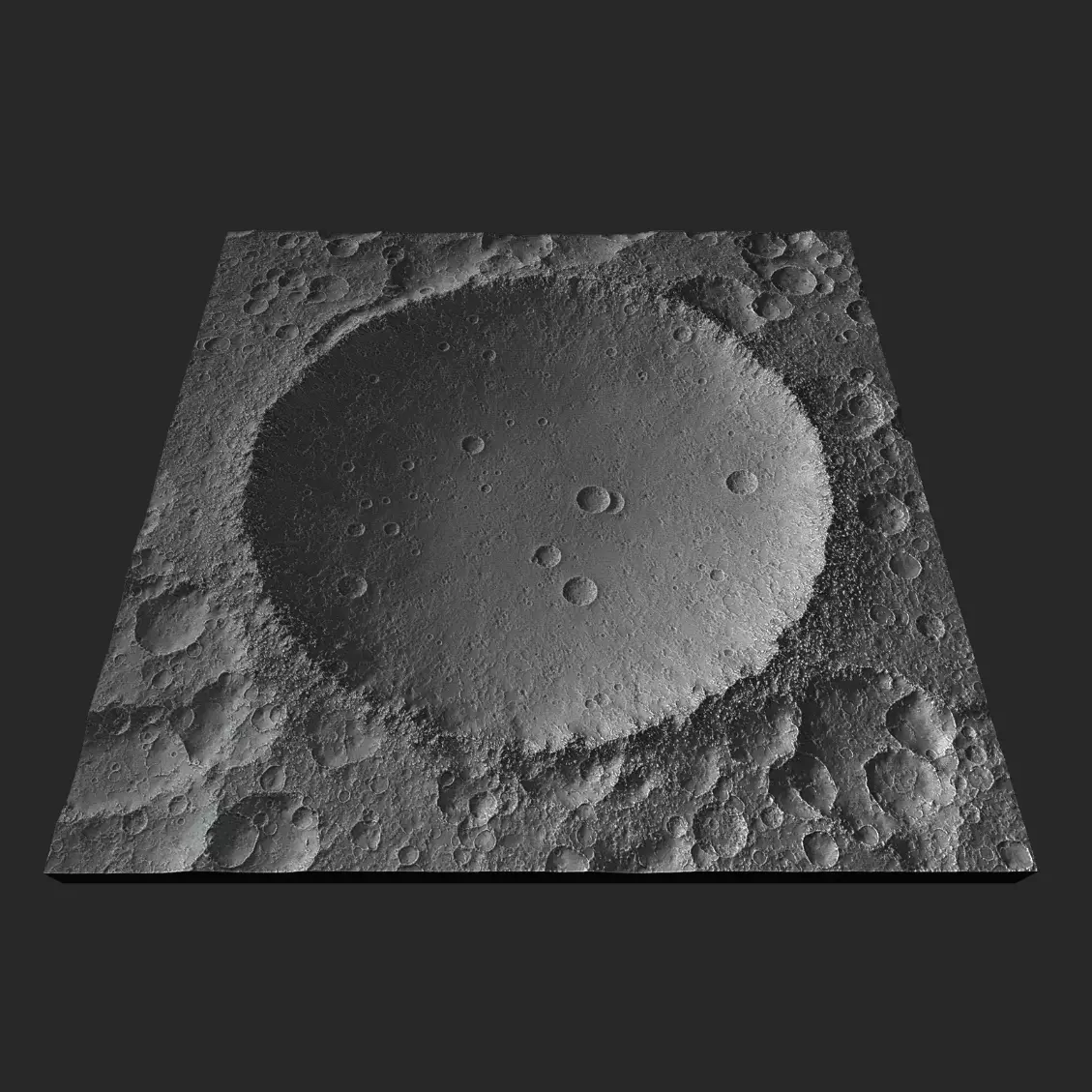 Large lunar crater Moon landscape 3D print model_0