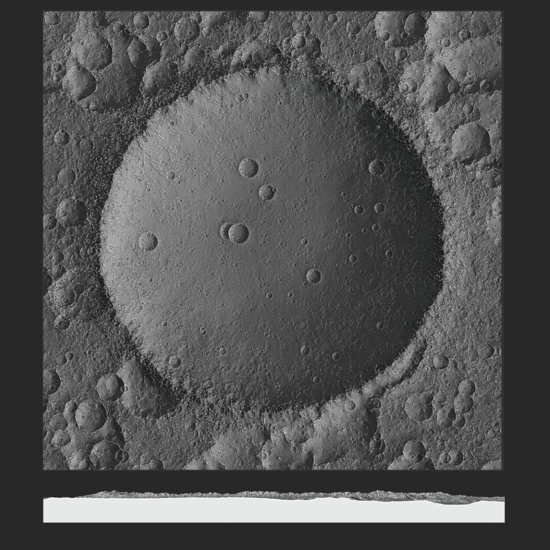 Large lunar crater Moon landscape 3D print model_1