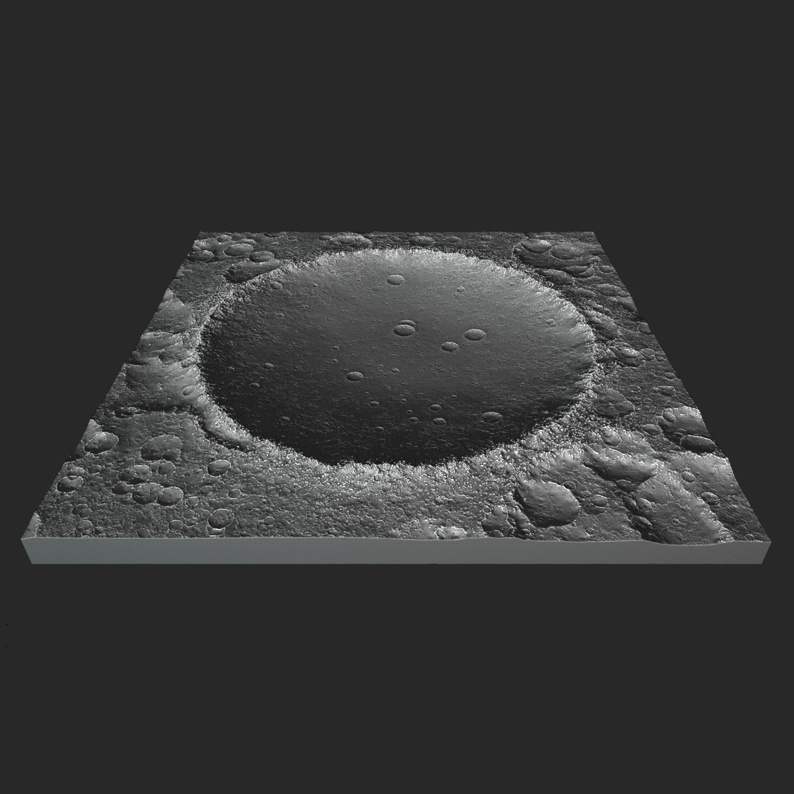 Large lunar crater Moon landscape 3D print model_2