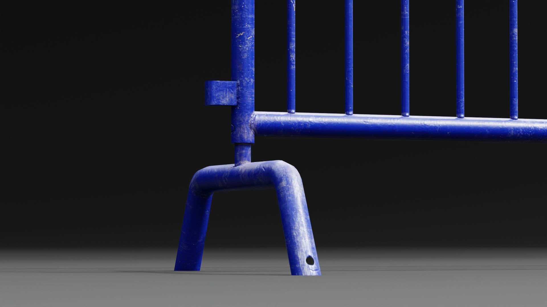 Steel Barrier PBR Game-Ready Low-poly 3D model_6