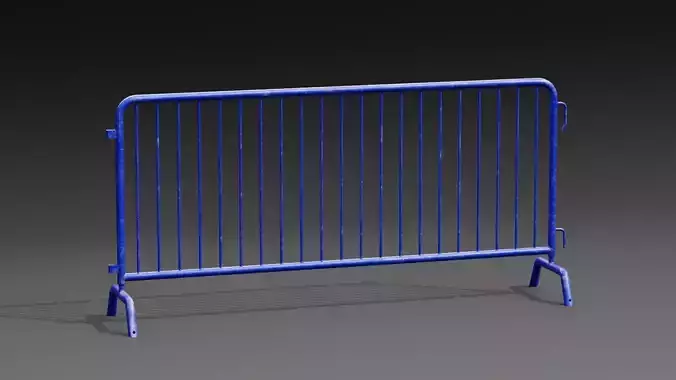 Steel Barrier PBR Game-Ready Low-poly 3D model