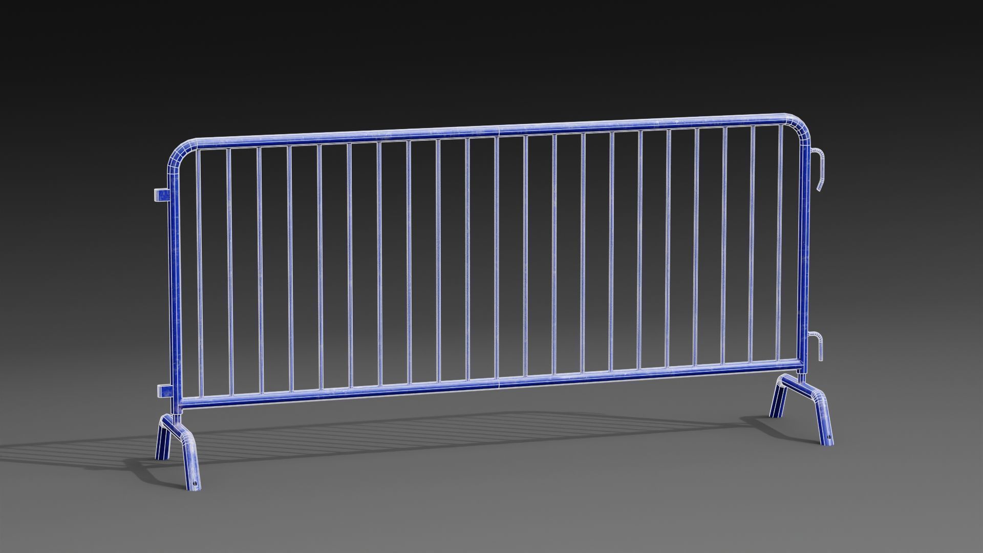 Steel Barrier PBR Game-Ready Low-poly 3D model_3