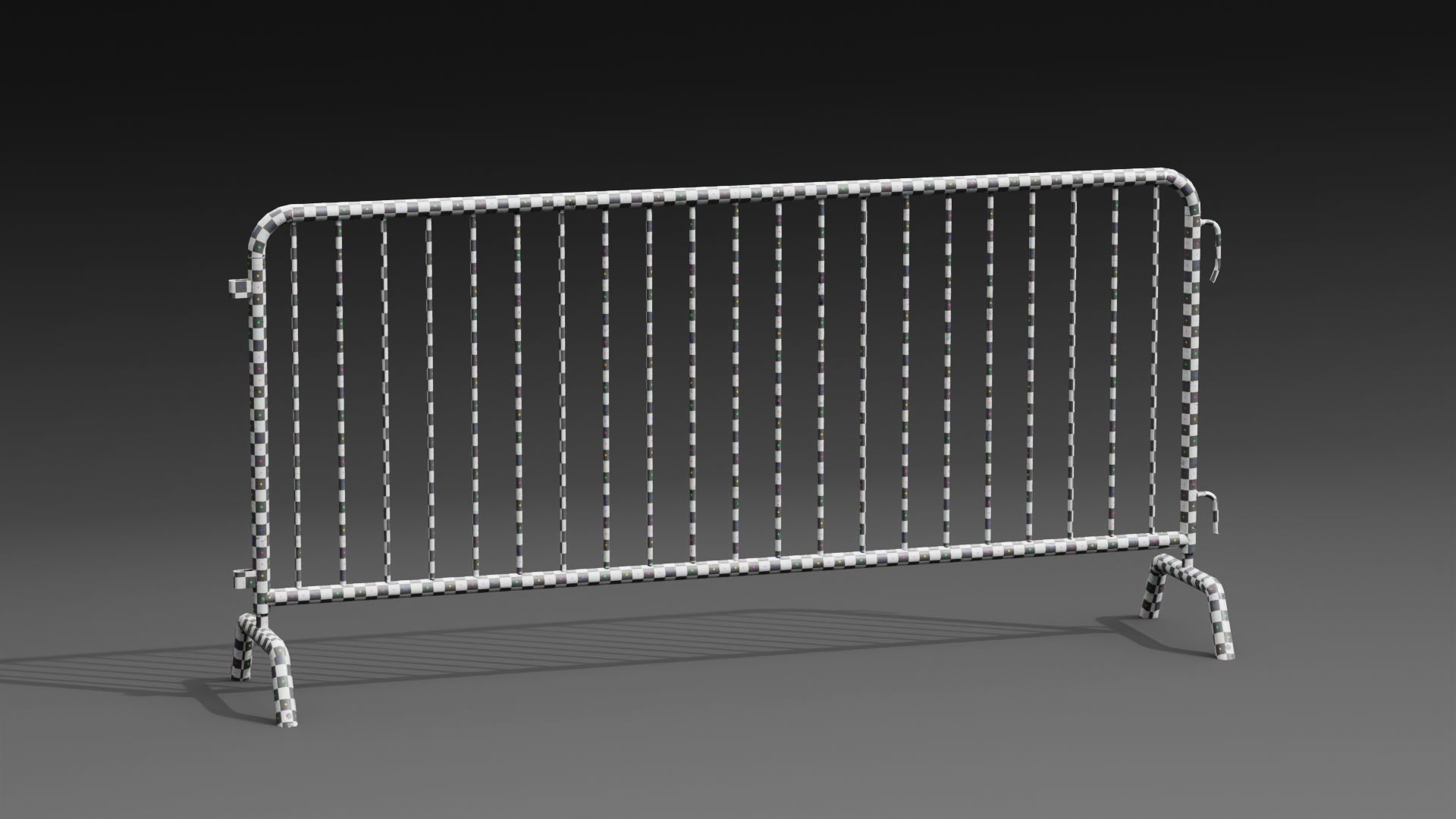 Steel Barrier PBR Game-Ready Low-poly 3D model_2