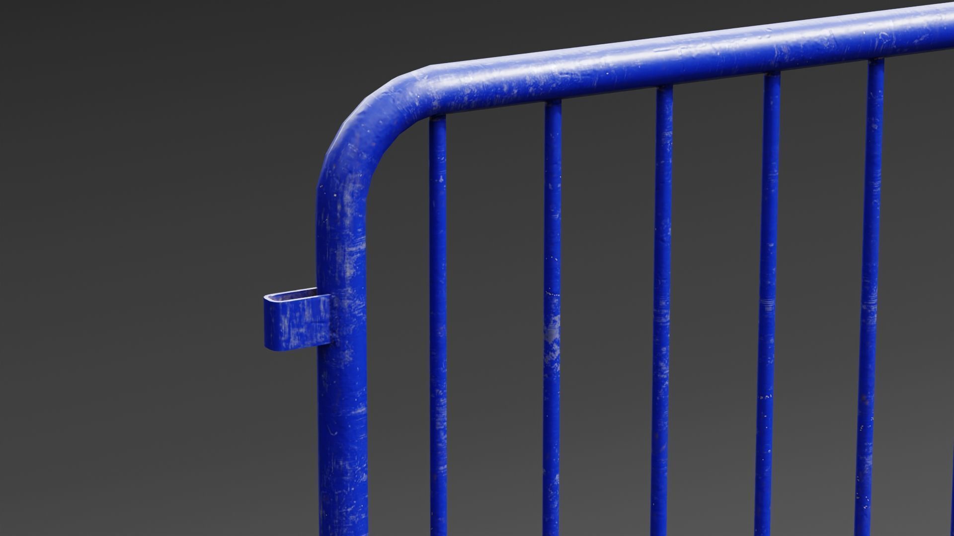 Steel Barrier PBR Game-Ready Low-poly 3D model_7