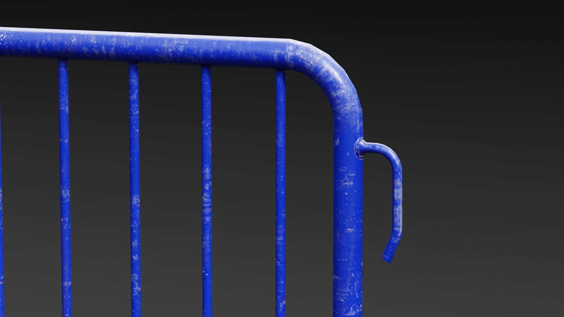 Steel Barrier PBR Game-Ready Low-poly 3D model_8