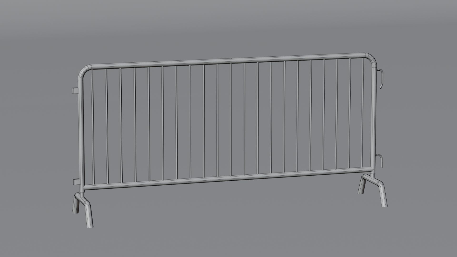 Steel Barrier PBR Game-Ready Low-poly 3D model_4