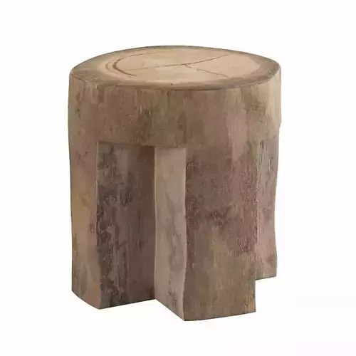 Rough Wood Stool 3D model