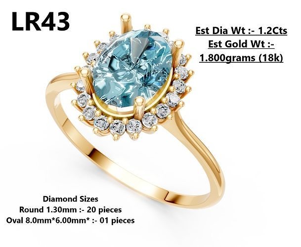 Lightweight Diamond Ring 3D print model