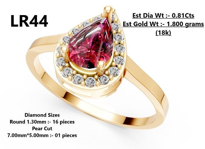 Lightweight Diamond Ring 3D print model