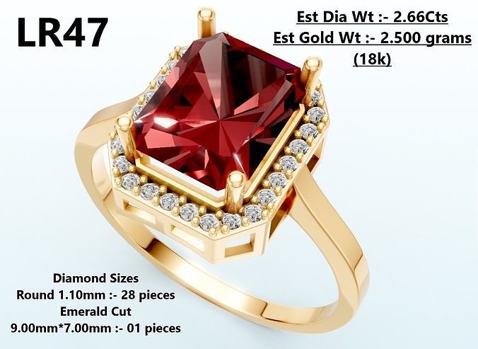 Lightweight Diamond Ring 3D print model
