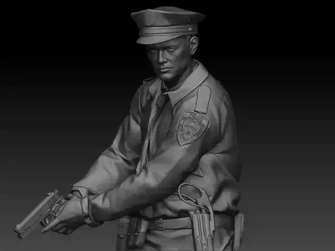 POLICIA NYPD CON PISTOLA 3D print model