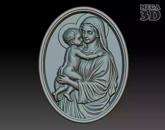 Virgin Mary and Child 01 241128 3D print model