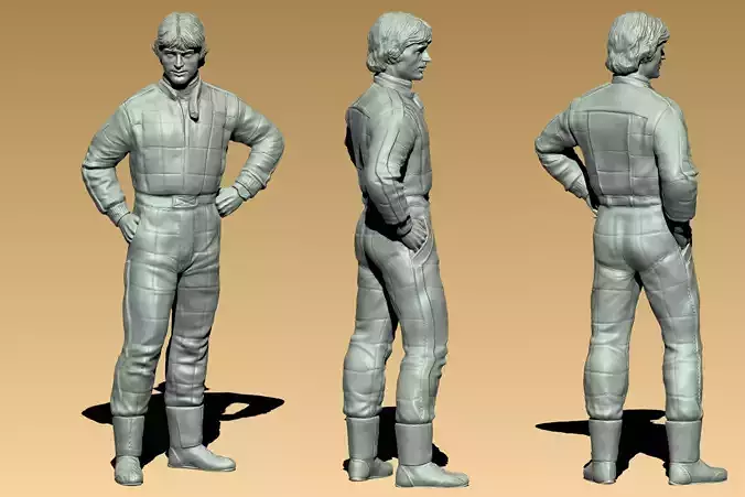 Gilles Villeneuve Ferrari F1 Driver 3D print model