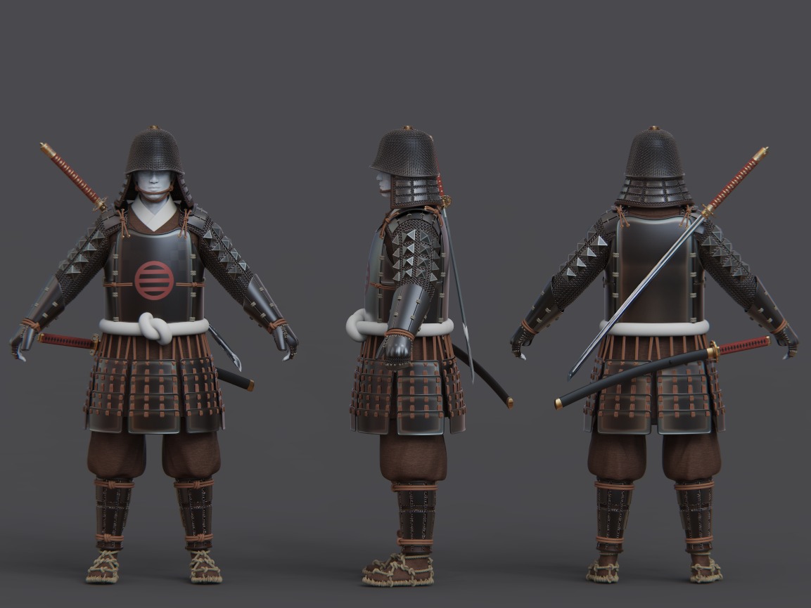 01-ancient japanese armor 3D model_14