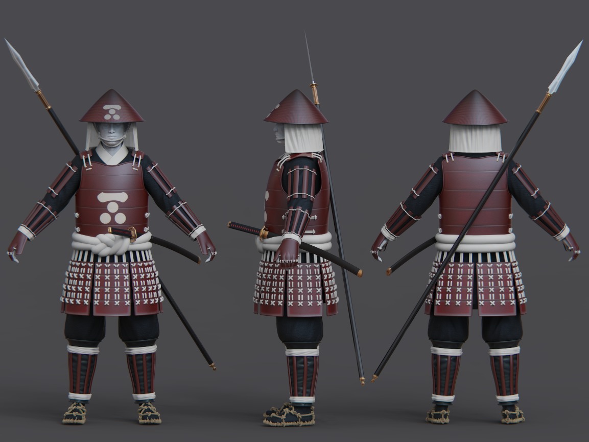 01-ancient japanese armor 3D model_2