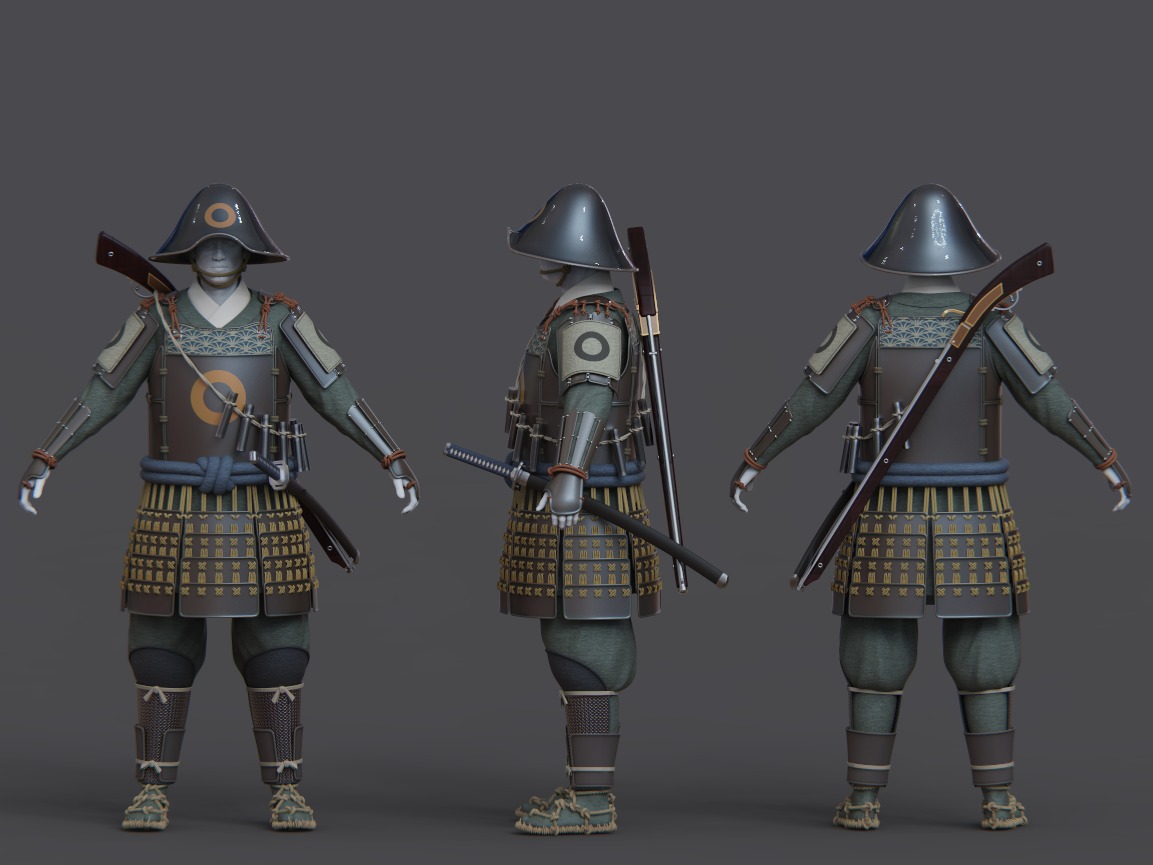 01-ancient japanese armor 3D model_11