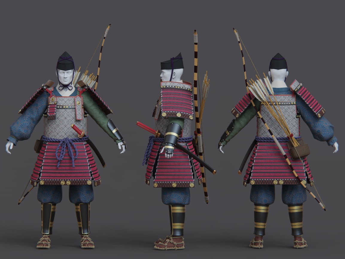 01-ancient japanese armor 3D model_8